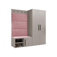 GARDEROBEN-SET Medi I - Kaschmir/Hellrosa, Holzwerkstoff/Kunststoff (80/191/50cm) - MIRJAN24