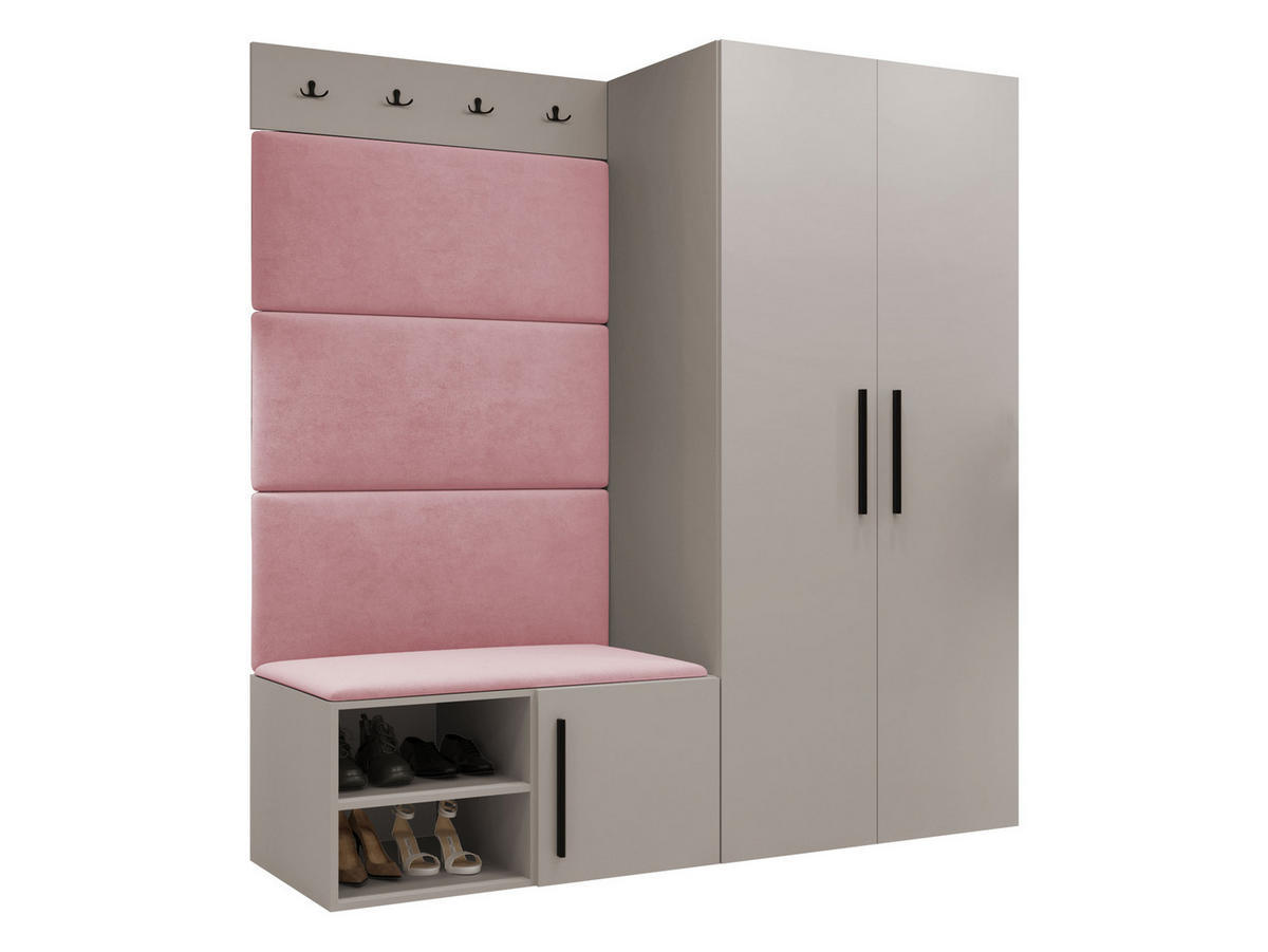 GARDEROBEN-SET Medi I - Kaschmir/Hellrosa, Holzwerkstoff/Kunststoff (80/191/50cm) - MIRJAN24