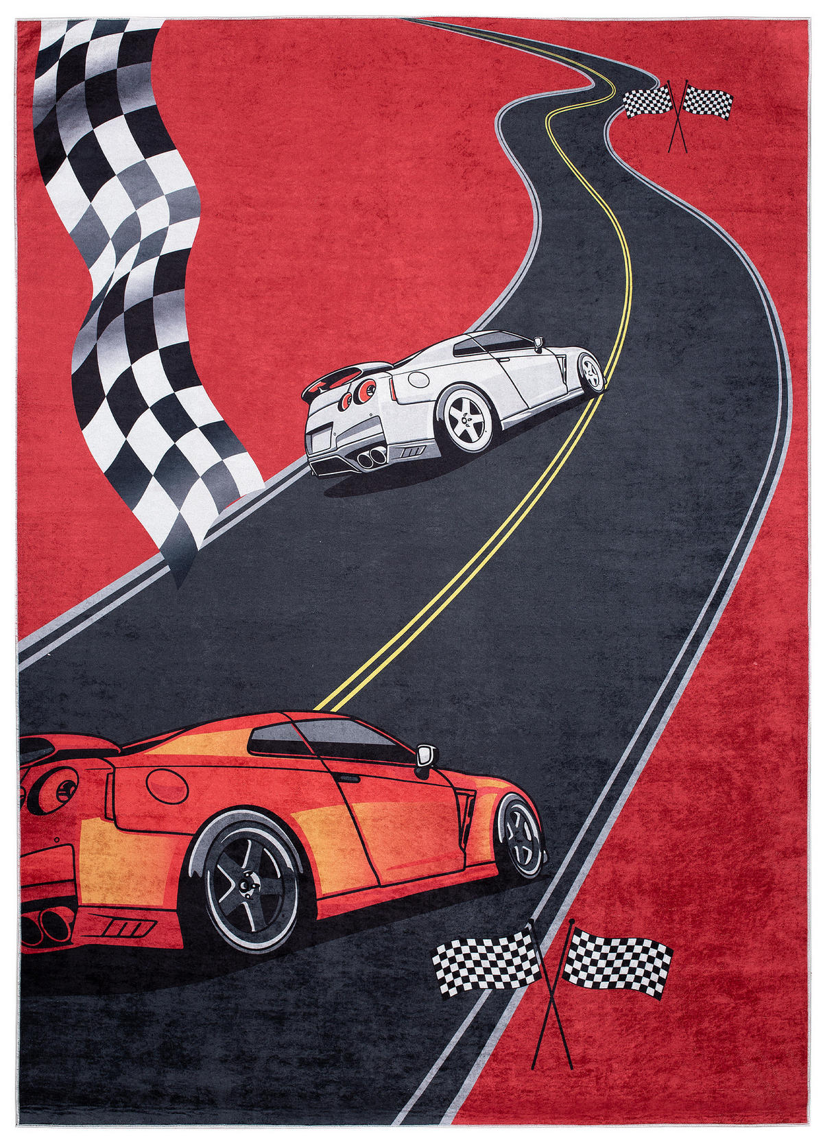 TEPPICH EMMA Rot Schwarz 160/230 cm - Rot/Schwarz, Kunststoff (160/230cm) - Tapiso