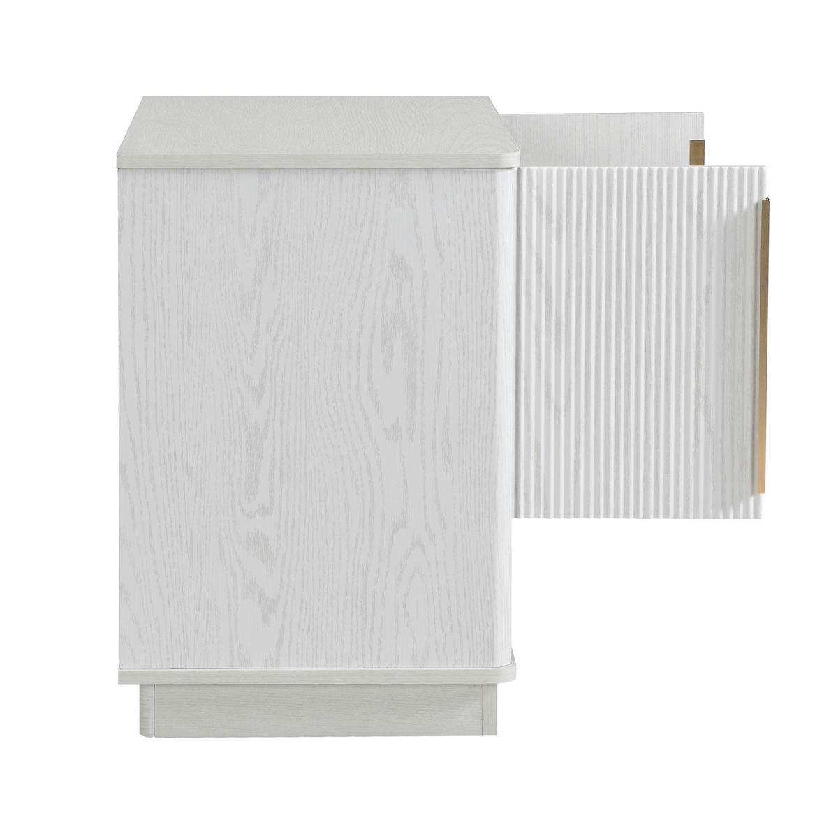 SCHUHSCHRANK aus MDF 60x40x61cm in Weiß Holzoptik mit offenen Fach - Weiß, Holzwerkstoff (60/61/40cm) - Modfu