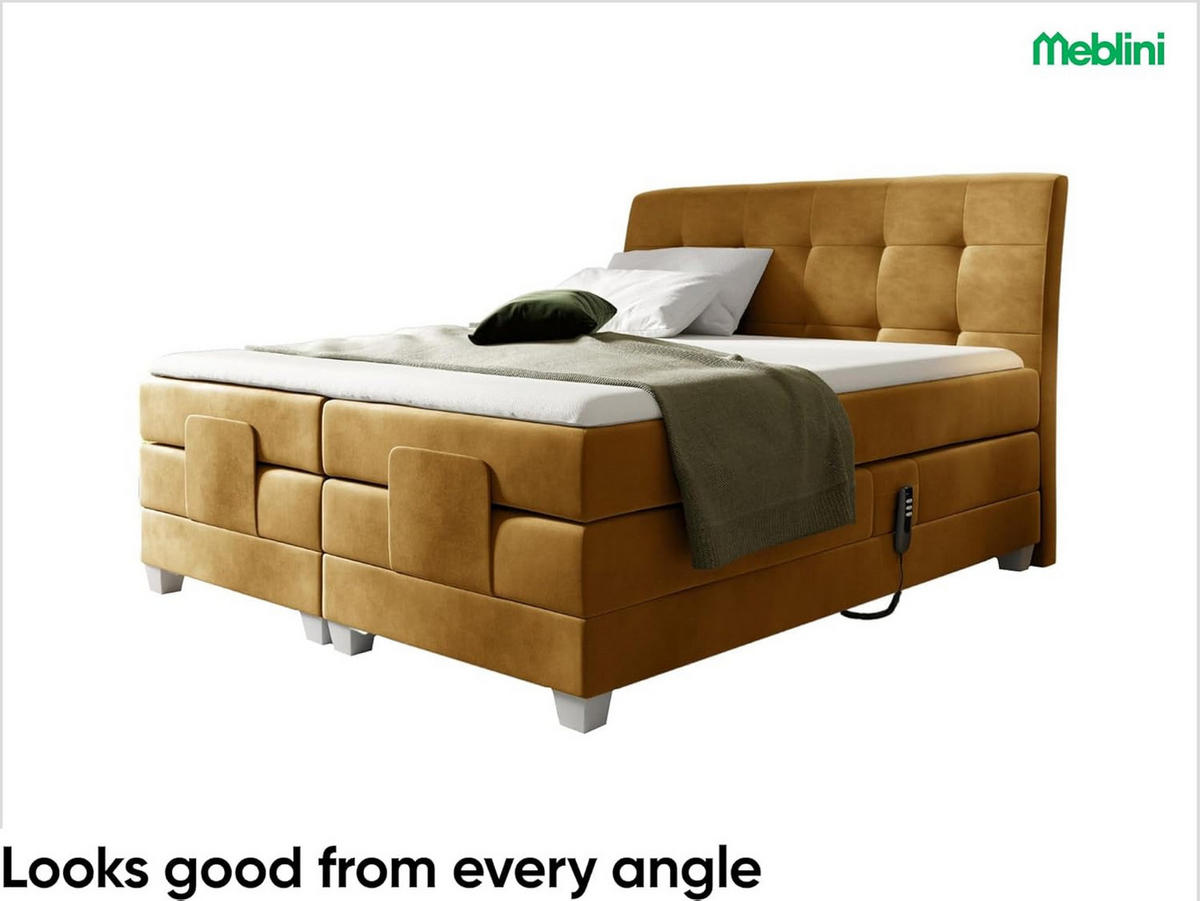 BOXSPRINGBETT DANTE - Gelb, Holzwerkstoff (120/200cm) - Meblini