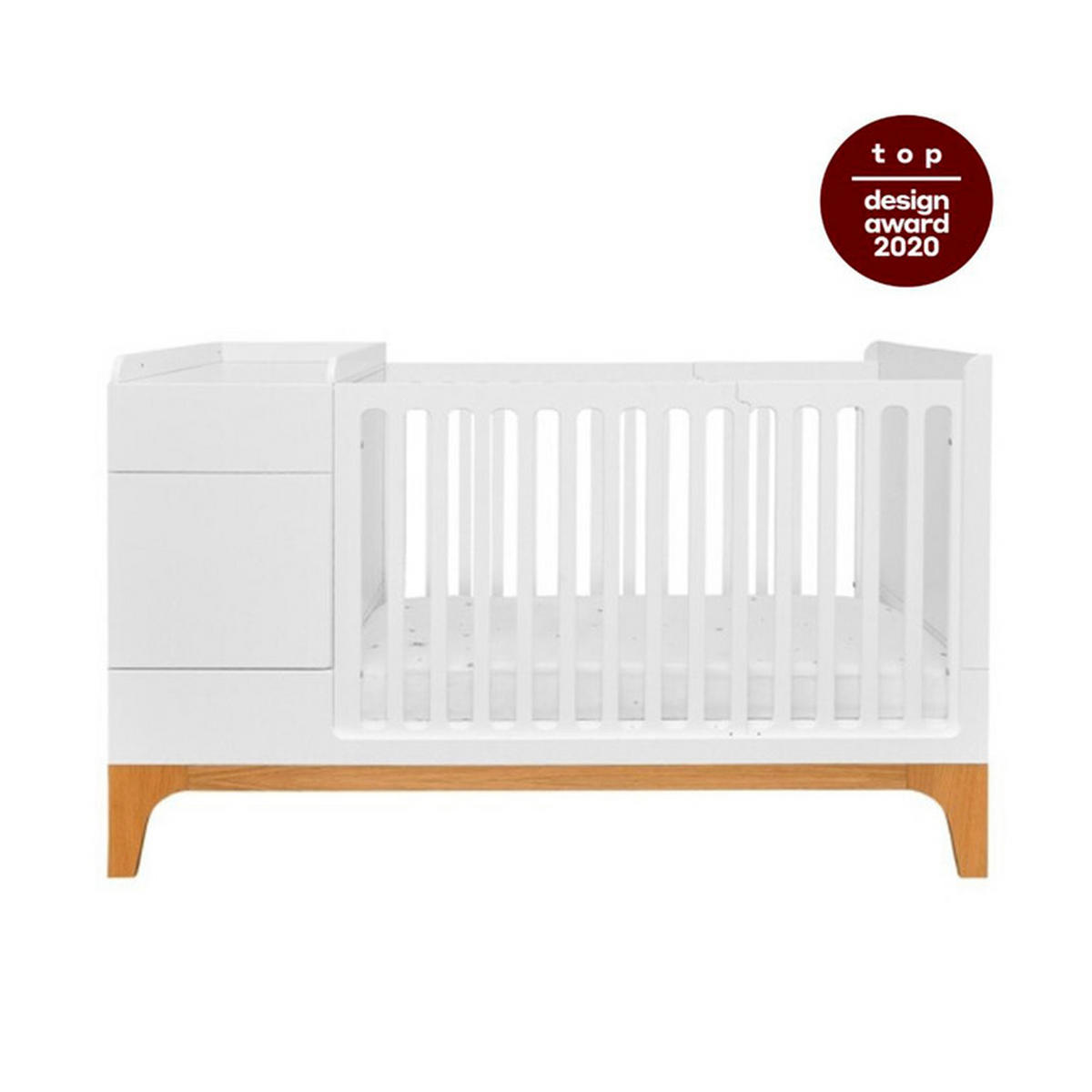 GITTERBETT Weiß und Holz - Weiß, Holzwerkstoff - Petits-meubles