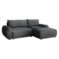 ECKSOFA Bello, Seite: Rechts - Schwarz/Grau, Holz/Kunststoff (267/177cm) - MIRJAN24
