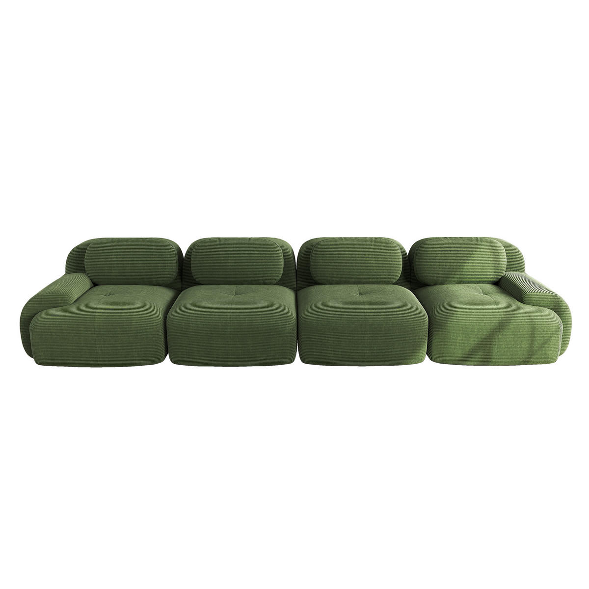 4-SITZER-SOFA DE-34025 modular mit Armlehnen Grün - Grün, Textil (103/75/388cm) - ComfortXL
