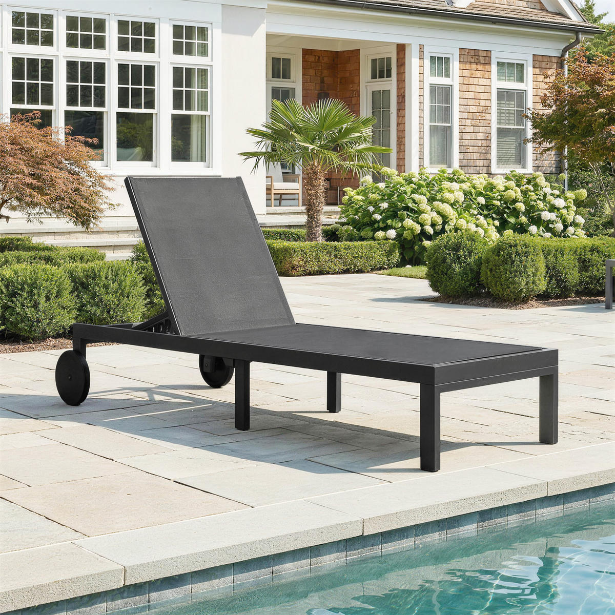 SONNENLIEGE Aluminium Dunkelgrau - Dunkelgrau, Textil/Metall (65.5/89/198cm) - Outsunny