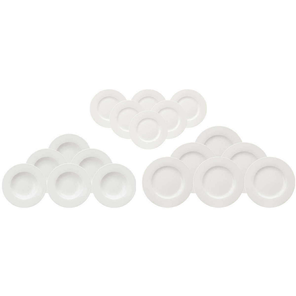 STARTER SET Basic White weiß 18er Set - Weiß, Keramik (28/31.2/30.5cm) - vivo | Villeroy & Boch Group