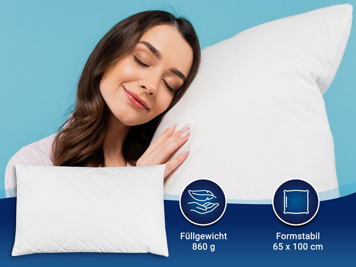 KISSEN, 65x100 cm, 50% Polyester, 50% Baumwolle, Weiß - Weiß, Textil (65/100cm) - Zollner