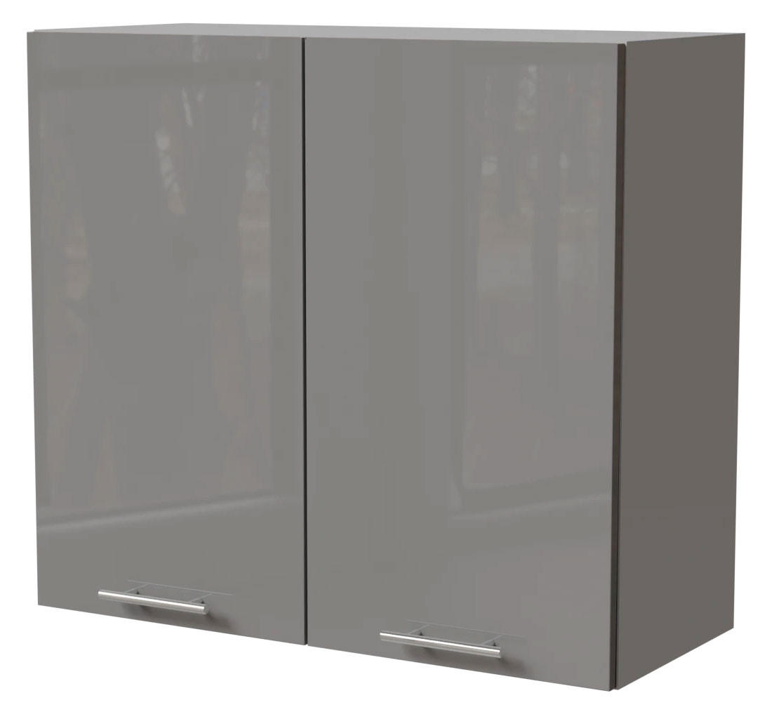 KÜCHENHÄNGESCHRANK Essen W3/80 Grau Hochglanz / Grau Matt 80 / 32,5 / 72cm - Grau, Holz/Holzwerkstoff (80/72/32.5cm) - Feldmann-Wohnen