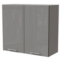 KÜCHENHÄNGESCHRANK Essen W3/80 Grau Hochglanz / Grau Matt 80 / 32,5 / 72cm - Grau, Holz/Holzwerkstoff (80/72/32.5cm) - Feldmann-Wohnen
