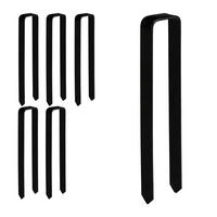 6XBODENANKER - Schwarz, Metall (6/30/2.5cm) - Relaxdays