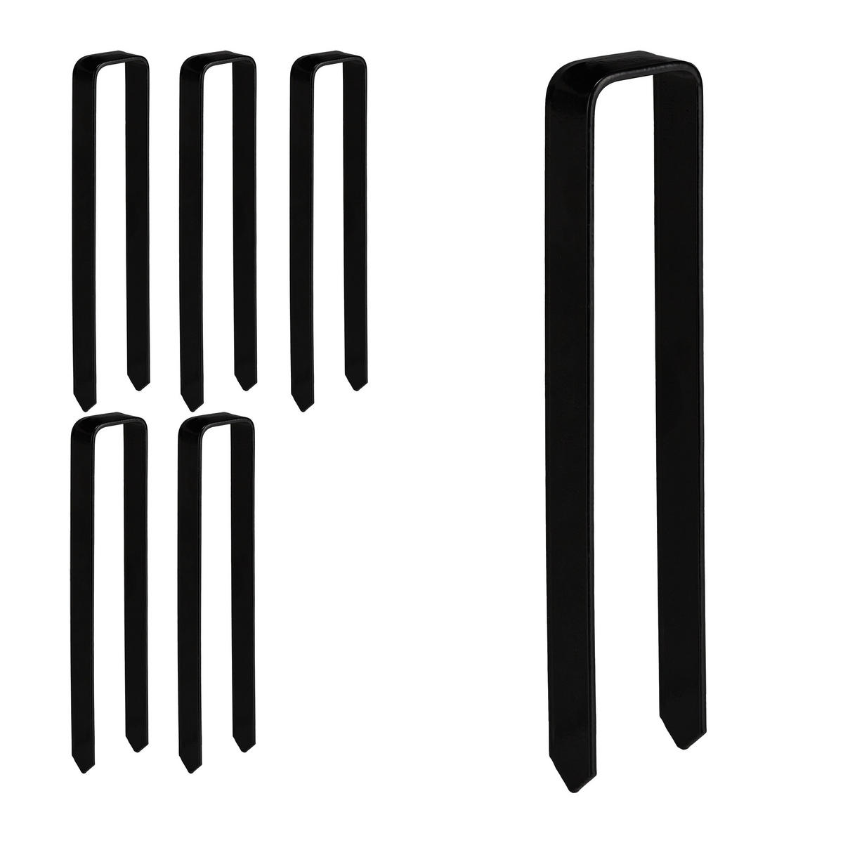 6XBODENANKER - Schwarz, Metall (6/30/2.5cm) - Relaxdays