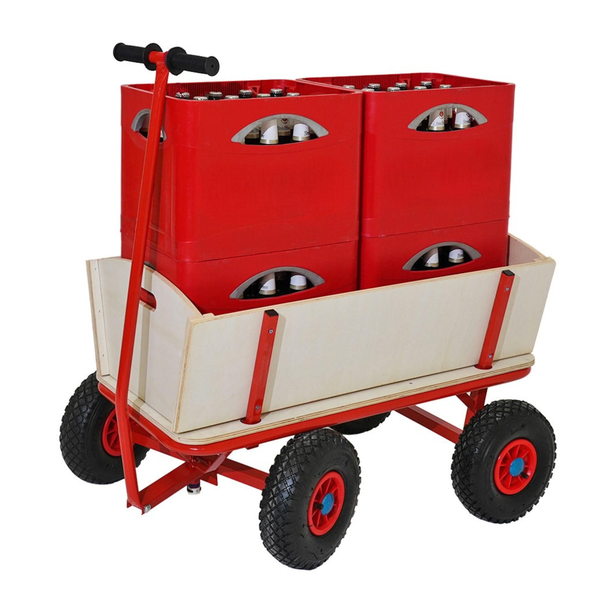 BOLLERWAGEN Bolly 97x95x60cm Traglast 150kg Rot - Rot, Holzwerkstoff (94/97/60cm) - PROREGAL