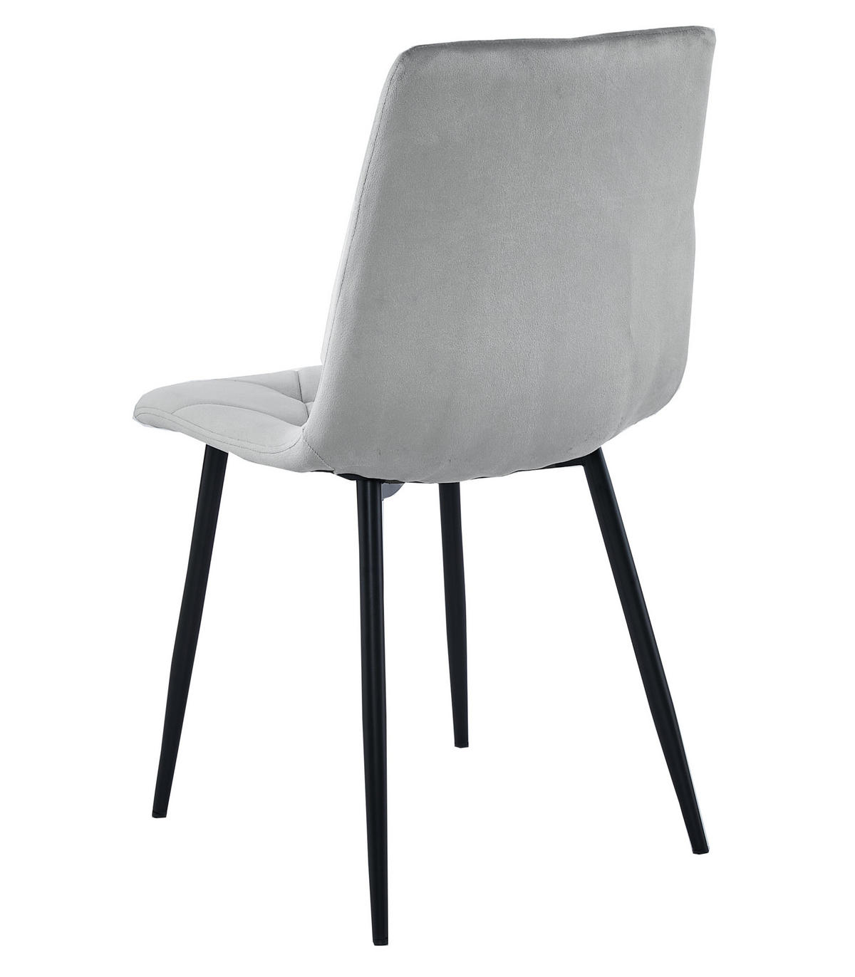 ESSZIMMERSTUHL 2-er Set TYRA silbergrauer Sitz, schwarze Beine - Silberfarben/Schwarz, Textil (44.5/87/54.5cm) - Valora