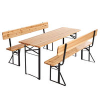 BIERTISCHGARNITUR, Holzfarbe - Braun, Holz - Oviala