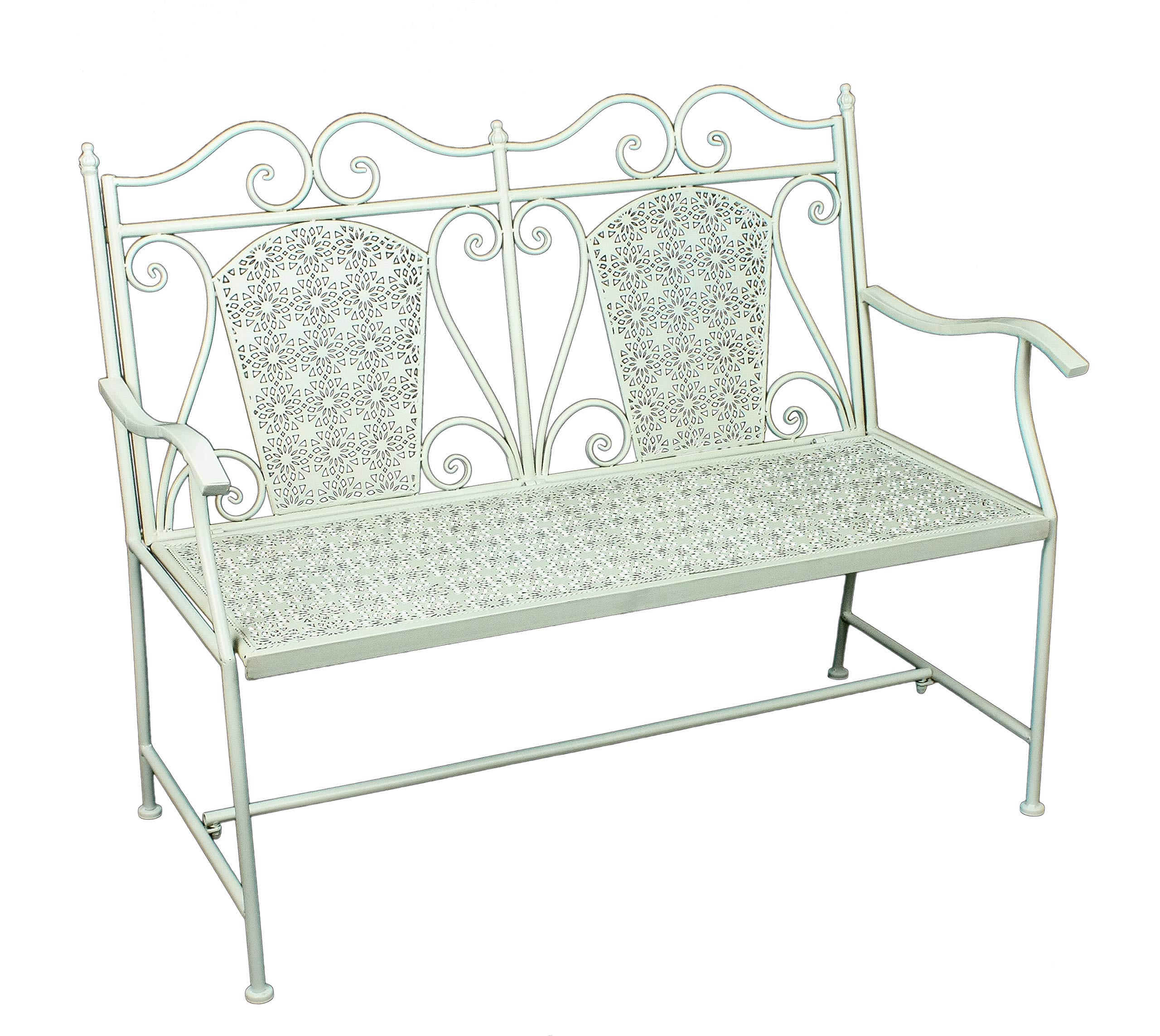 GARTENBANK Sigurd Terrassenbank - Weiß, Metall (120/95/48cm) - DELUKE