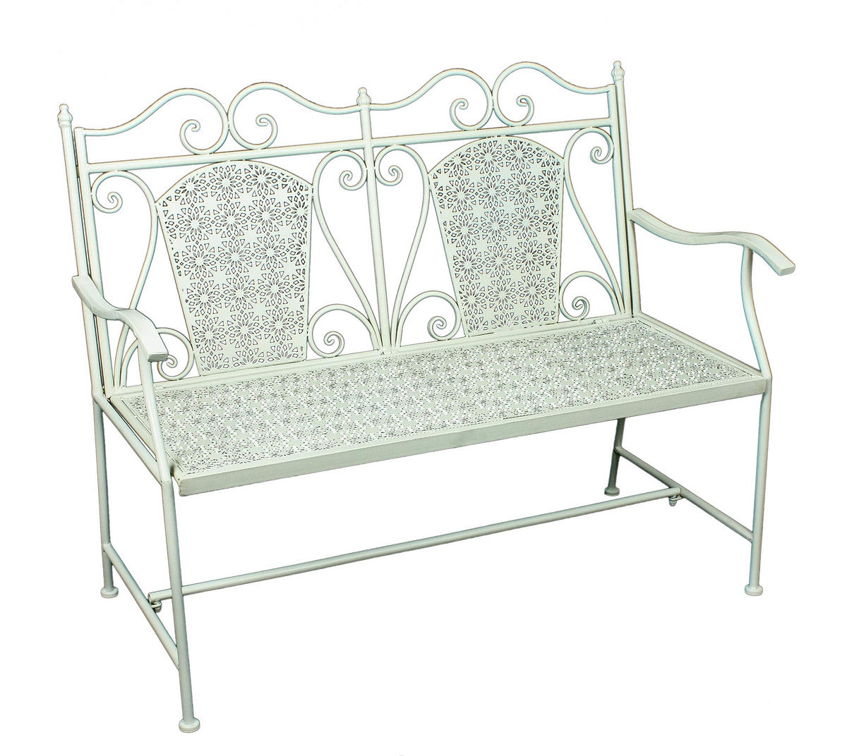 GARTENBANK Sigurd Terrassenbank - Weiß, Metall (120/95/48cm) - DELUKE