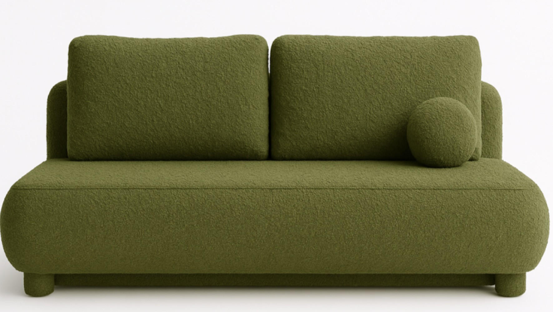 SOFA Grün MAJA Mit Schlaffunktion Bouclé - Grün, Textil (209/96/96cm) - Sepro Meble