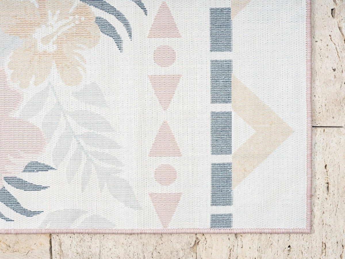 OUTDOORTEPPICH Aurora II Altrosa,Hellgrau,Dunkelblau 80/150 cm - Altrosa, Textil (80/150cm) - My-Rug