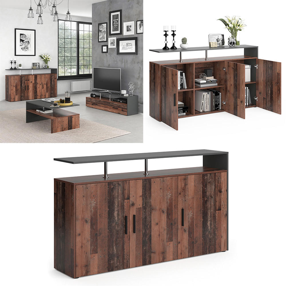 KOMMODE Amato Antikholz 160 x 91.6 cm - Alteiche, Holzwerkstoff (35/91.6/160cm) - Vicco