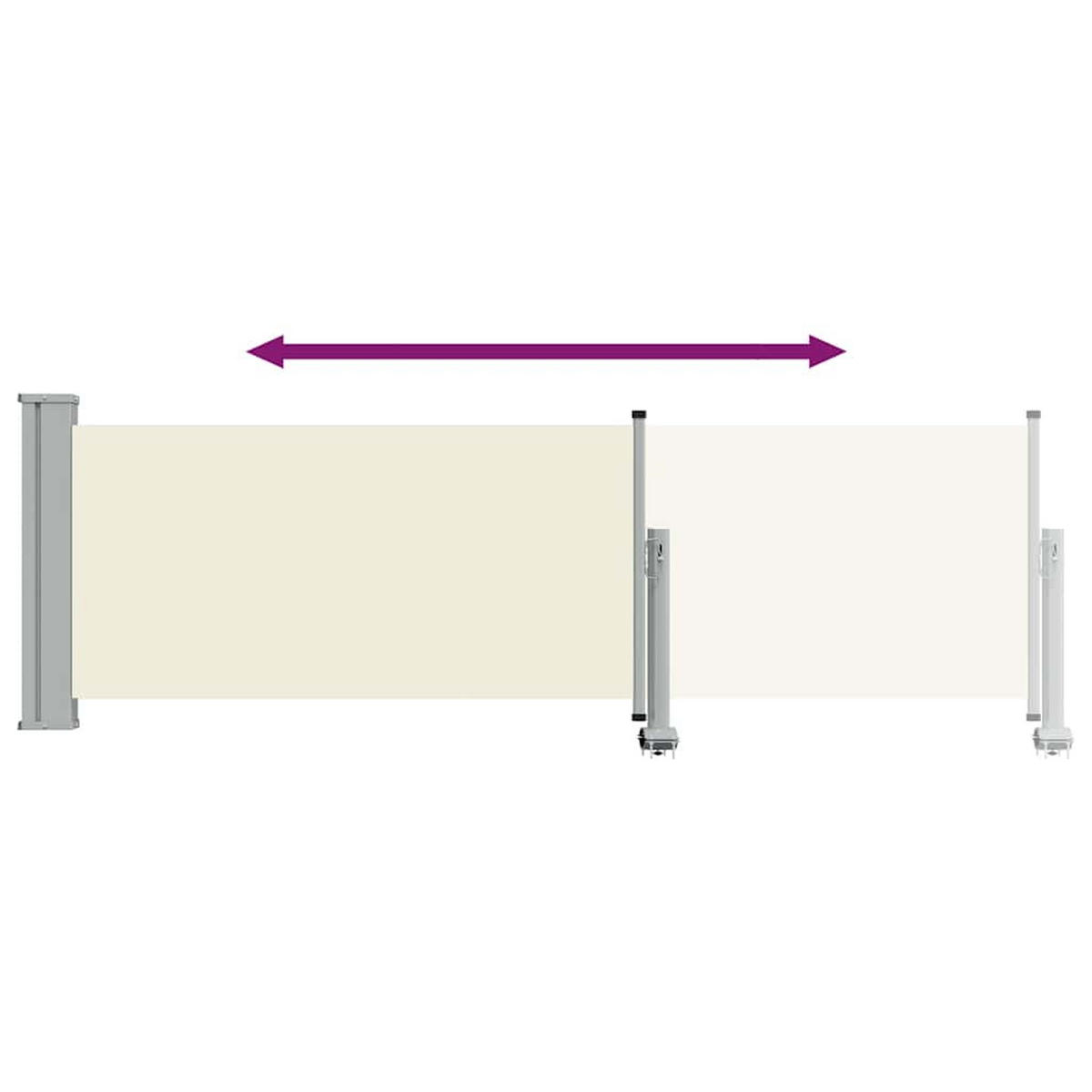 SEITENMARKISE Ausziehbare 80/300 Cm Creme - Creme, Textil (80/300cm) - vidaXL