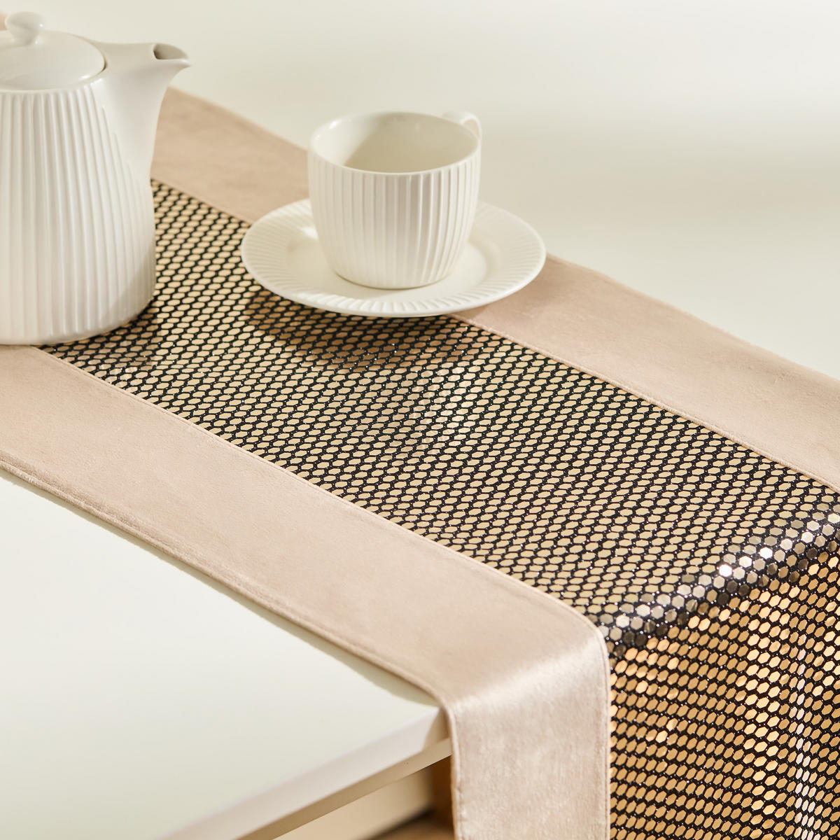 TISCHLÄUFER Fever - Beige, Textil (180/35/1cm) - home&you