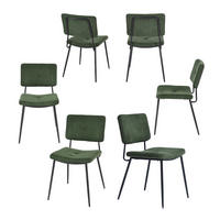 ESSZIMMERSTÜHLE 6er-Set, mit Rückenlehne, gepolsterte Sitzfläche, Stoffbezug, Metallbeine, Grün - Grün, Metall (54/82/45.5cm) - Meubles Cosy