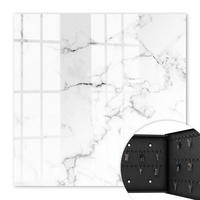 SCHLÜSSELBOX Schwarz 30x30 cm- Türöffnung nach rechts - Marmormuster - Weiß, Metall (30/30/5cm) - TULUP