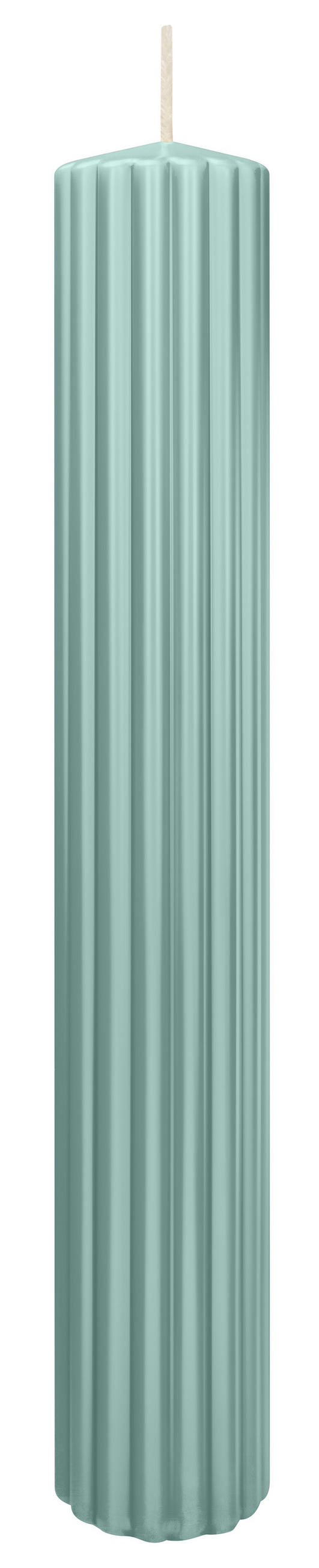 RILLEN KERZEN Türkis 300 x Ø 45 mm, 4 Stück - Türkis, Paraffin (8/15/15cm) - Wiedemann Kerzen