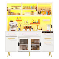 KÜCHENSCHRANK LED Lochwand Glastür Schublade Weiß - Weiß, Glas (145/171/39cm) - FLIEKS
