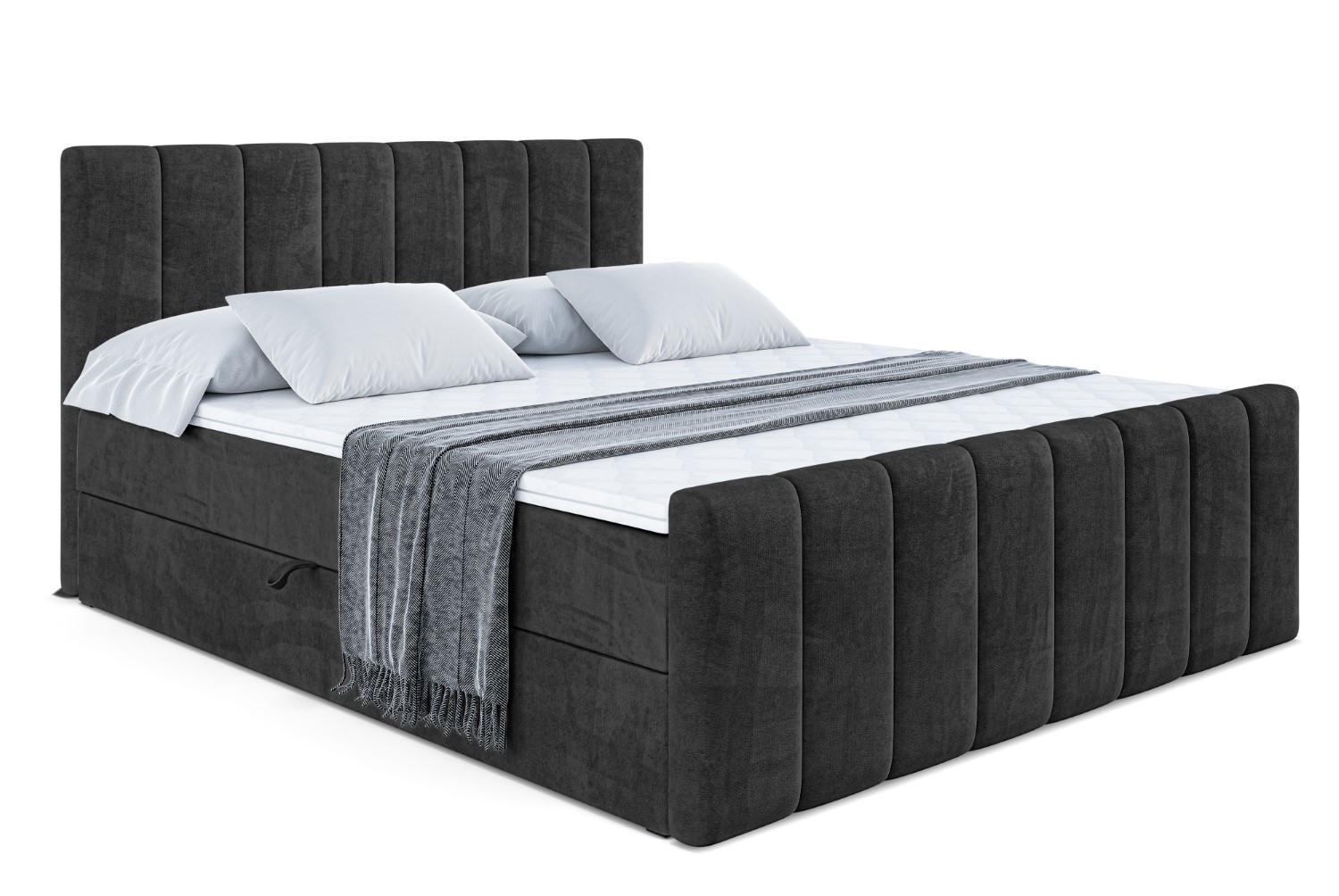 ALTDECOR AMERICKÁ postel OTTA-Z – 140 × 200 cm – H4 – černá