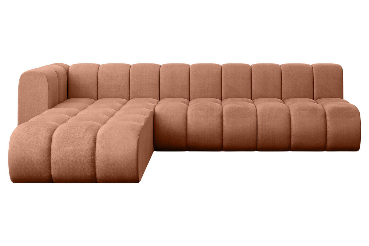 ECKSOFA modulares Sofa Darnel-L2 - 296x177x70 cm Apricot - Koralle, Holzwerkstoff/Textil (296/177cm) - ALTDECOR