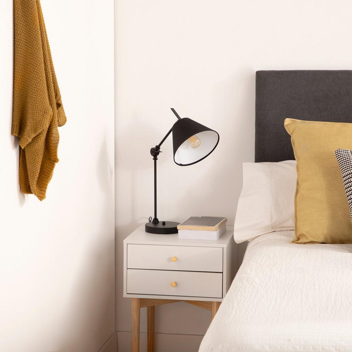 NACHTTISCH 2 SCHUBLADEN Vichy Weiß 40 cm x 56,5 cm 2er-Set - Weiß, Holzwerkstoff (40/56/40cm) - Klast Home