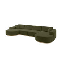 WOHNLANDSCHAFT MARI-U2-v1 - 388x171x83 cm Grün Bouclé - Grün, Holzwerkstoff/Textil (388/83/171cm) - ALTDECOR