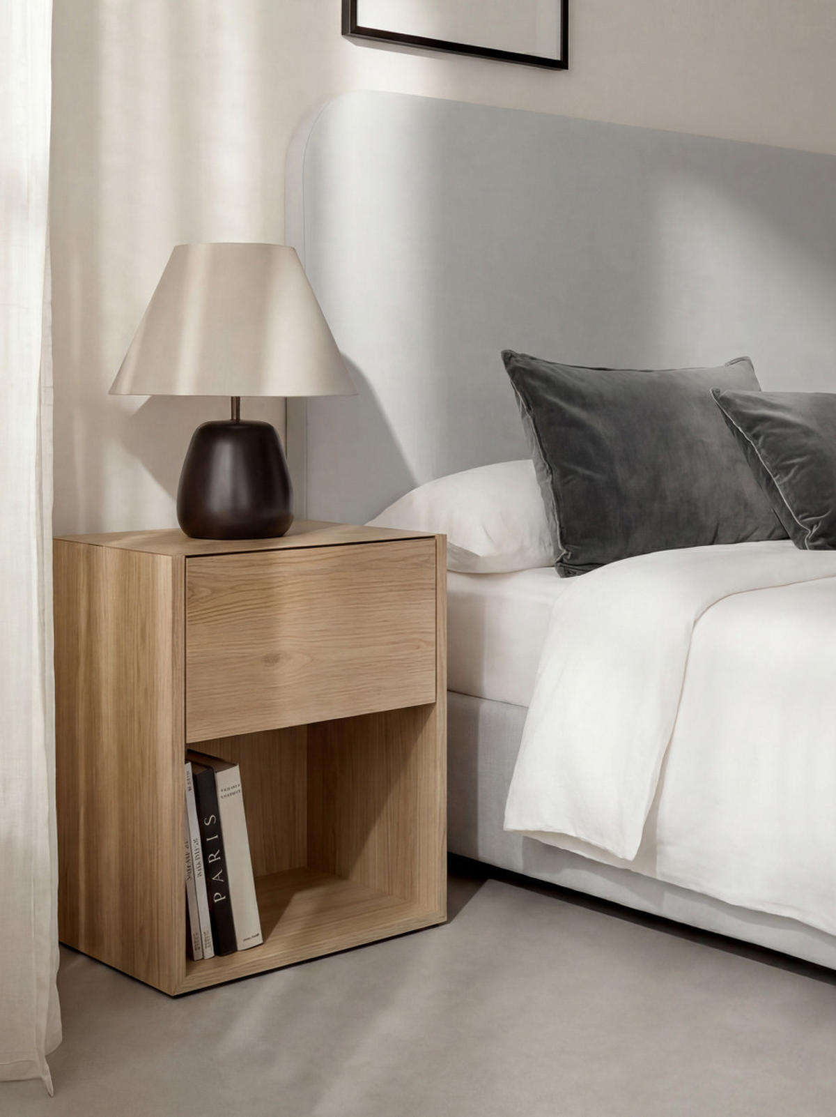 NACHTTISCH Hegas Natur 42 cm x 53.1 cm - Braun, Holzwerkstoff (42/53/40cm) - Kenay Home