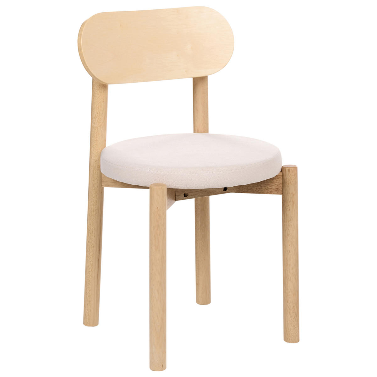 ESSZIMMERSTUHL 2er-Set Holz Hellbraun/Hellbeige Paulina - Hellbraun, Textil (44/79/45cm) - Beliani