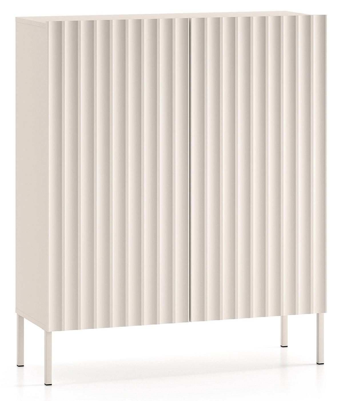 HIGHBOARD Derriva svetlo béžová 100 cm - écru/béžová, kov/kompozitné drevo (100/120/37cm) - Selsey