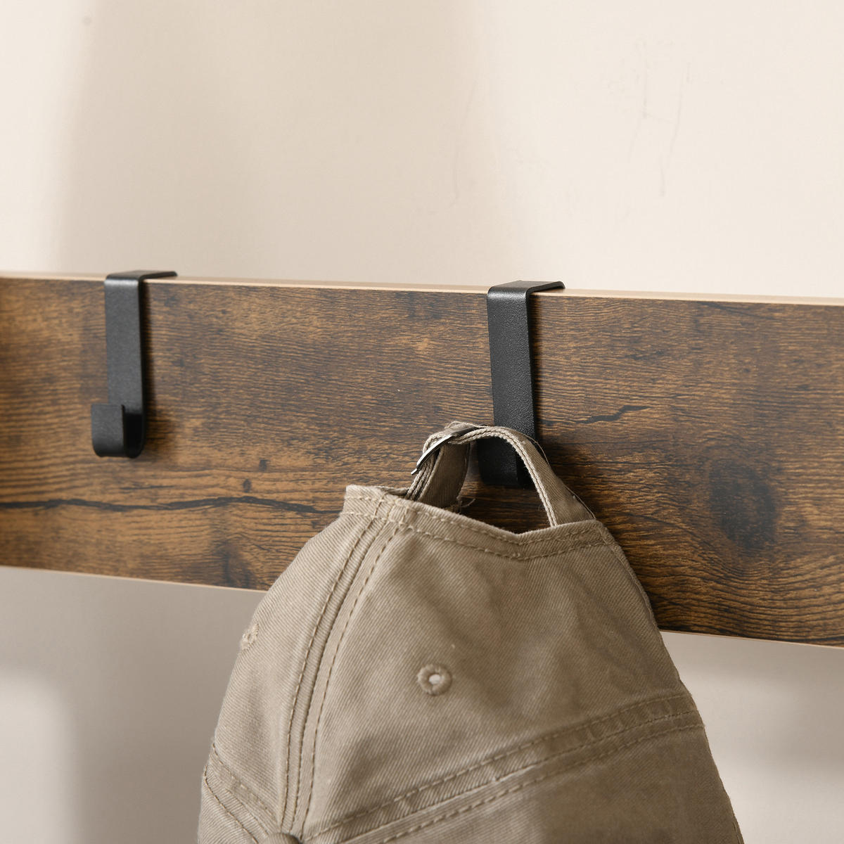 GARDEROBENSTÄNDER - Schwarz/Naturfarben, Holzwerkstoff/Metall (34/185/72cm) - HOMCOM