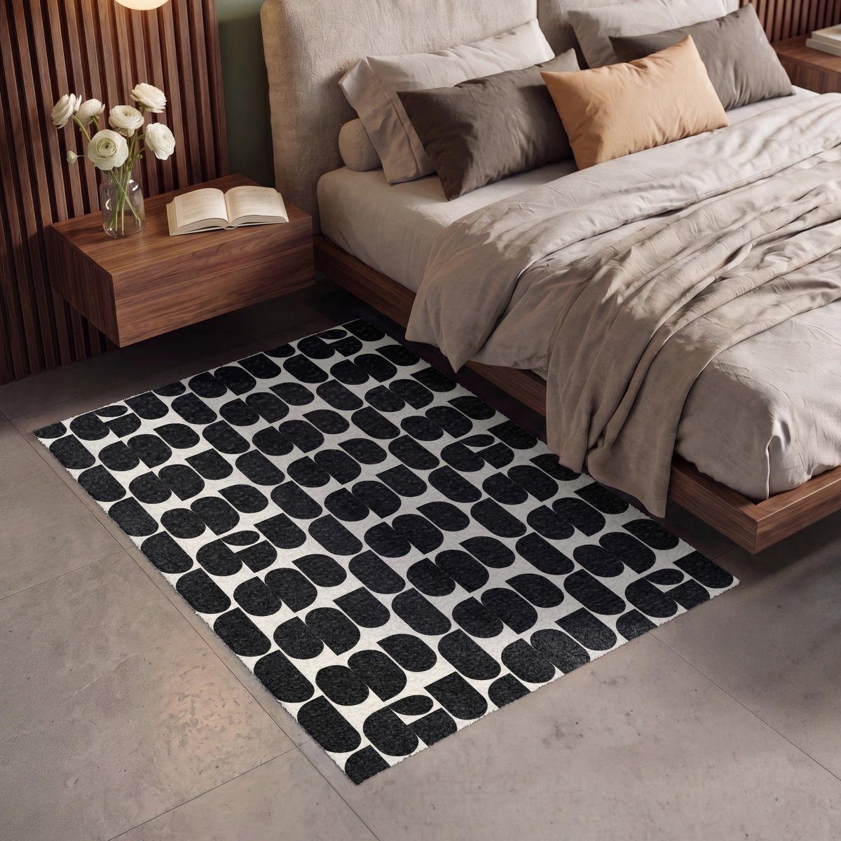 PREPROGE - Polkrogi - 120x180 cm - črna, umetna masa/tekstil (120/0.4cm) - OnlyWow