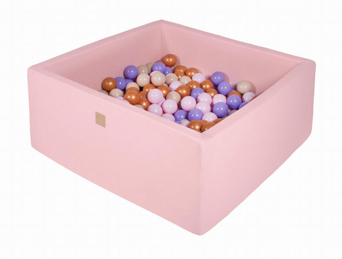 BÄLLEBAD für Kinder, Cotton, Hellrosa - Hellrosa/Beige, Textil (90/90/40cm) - MeowBaby