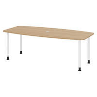 KONFERENZTISCH klein KT22 103/220/74 cm in Eichefarben/Füße in Weiß - Eichefarben/Weiß, Holzwerkstoff (103/220/74cm) - bümö
