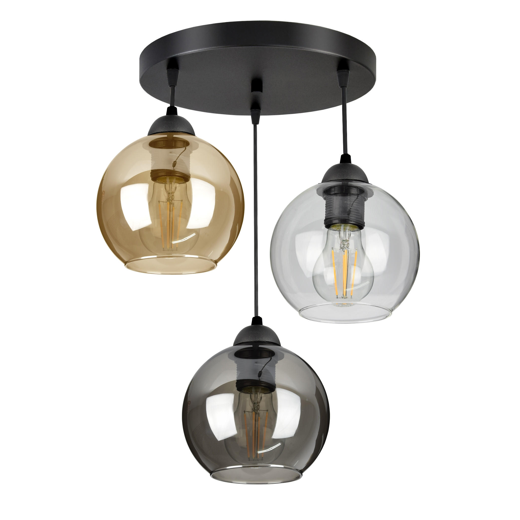 kiki design Pendelleuchte Schwarz, Honig, Transparent 40x70x40 cm