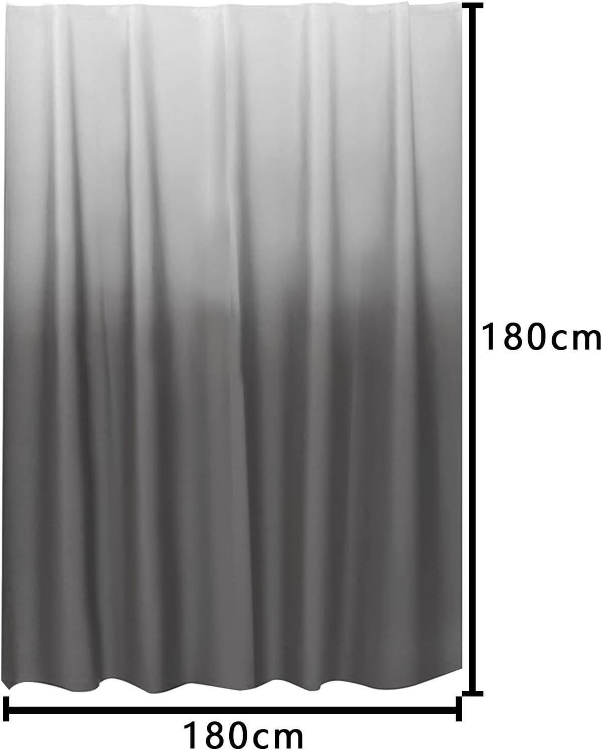 DUSCHVORHANG PEVA wasserdicht waschbar mit Haken Badezimmer - Grau, Textil (180/180cm) - MCBOSON