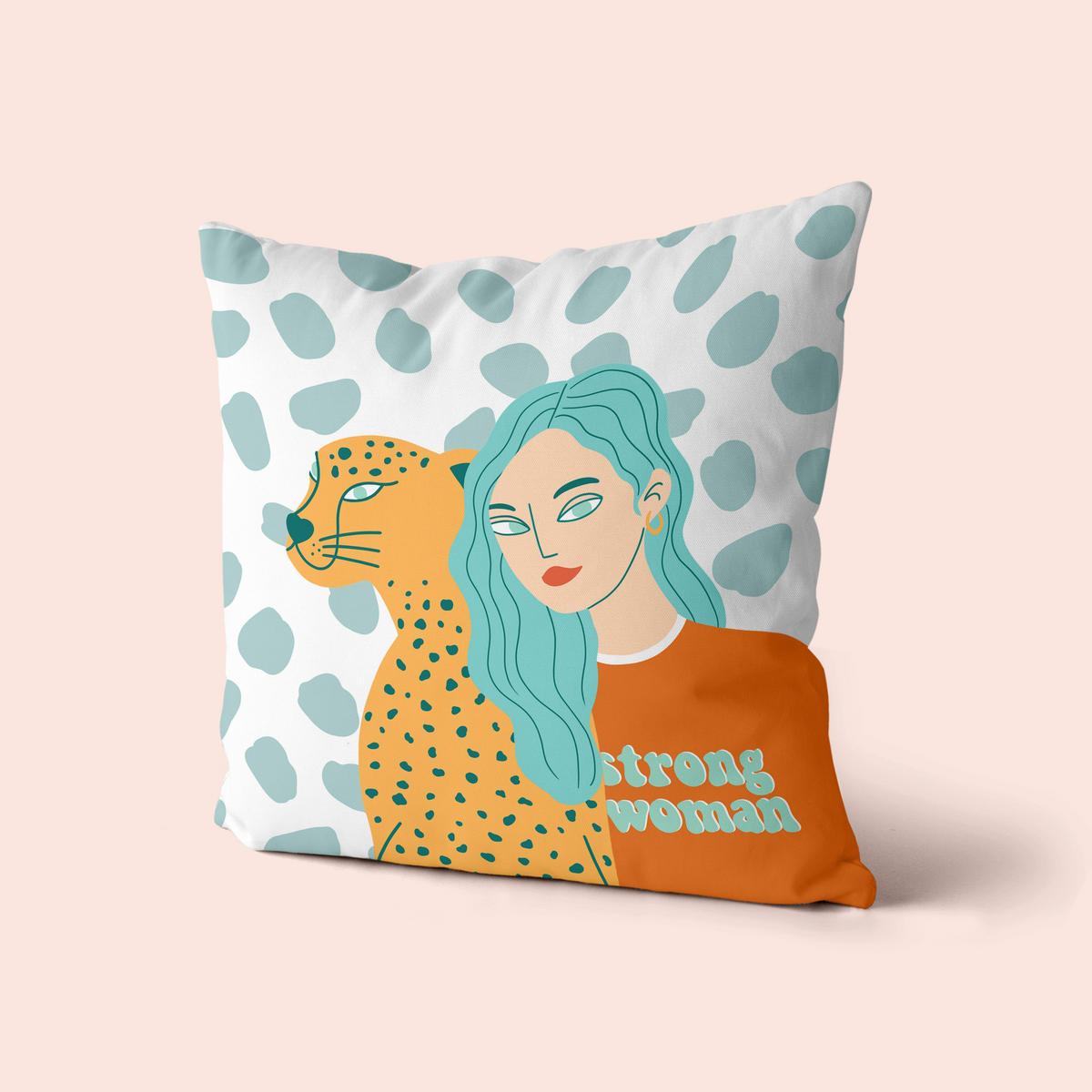 KISSENBEZUG dekorativ girl power 50x50 cm (2er pack) mehrfarbig - Multicolor, Textil (50/50cm) - Happy Friday