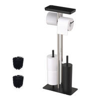 WC set - crna, metal/plastika (30/77/15cm) - Relaxdays