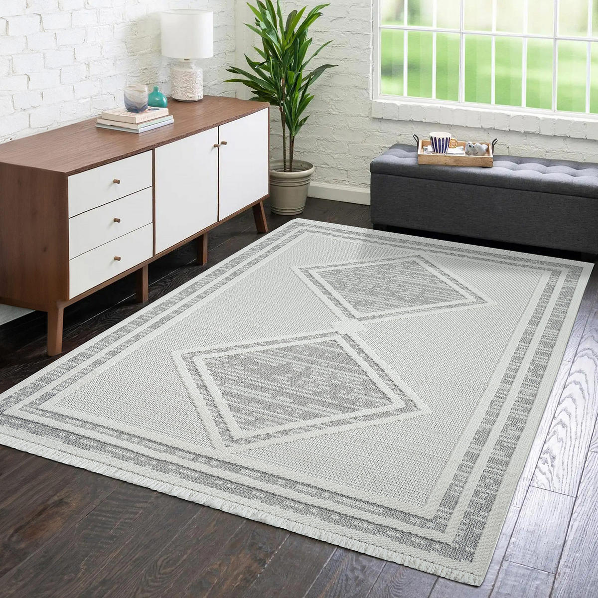 KURZFLOR-TEPPICH Lindo 8853 Grau 160x230 cm - Grau, Textil (160/230cm) - carpet city