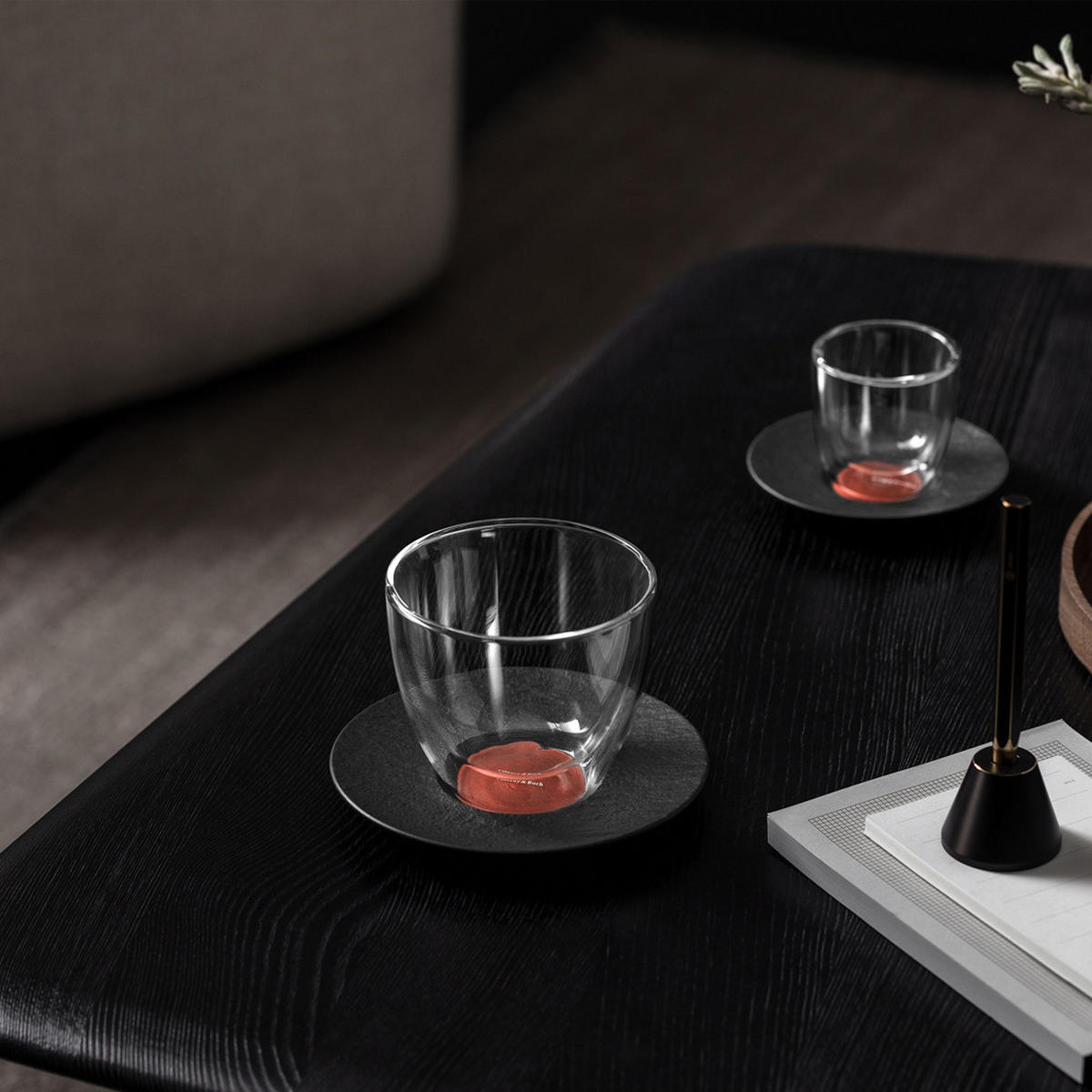 KAFFEEUNTERTASSEN Manufacture Rock Glow schwarz-kupfer ø 15,4 cm 6er Set - Schwarz/Kupferfarben, Keramik (15.4cm) - Villeroy & Boch