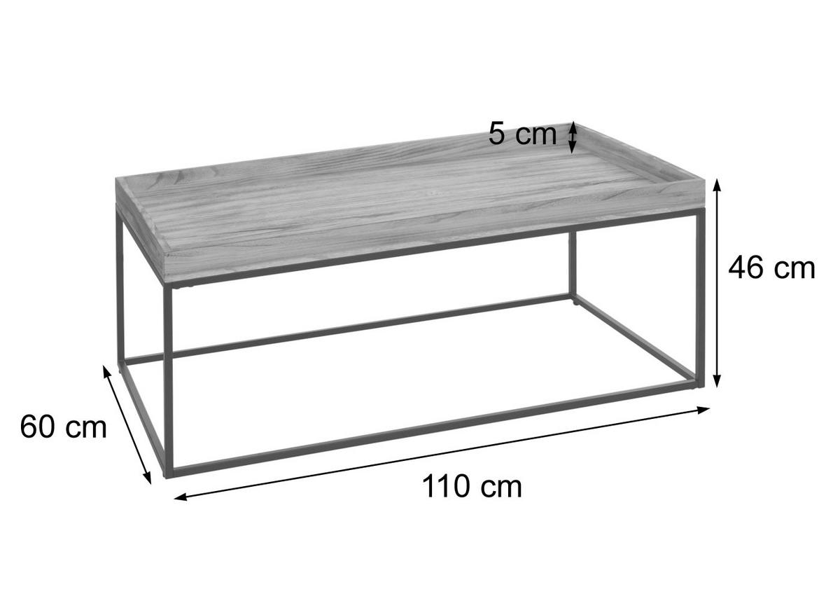 COUCHTISCH rechteckig Dunkelbraun - Dunkelbraun, Holz (60/110/46cm) - MCW