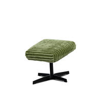 HOCKER MONACO Cordstoff olivgrün - Schwarz/Olivgrün, Holz/Textil (50/41/37cm) - Courtois Laville