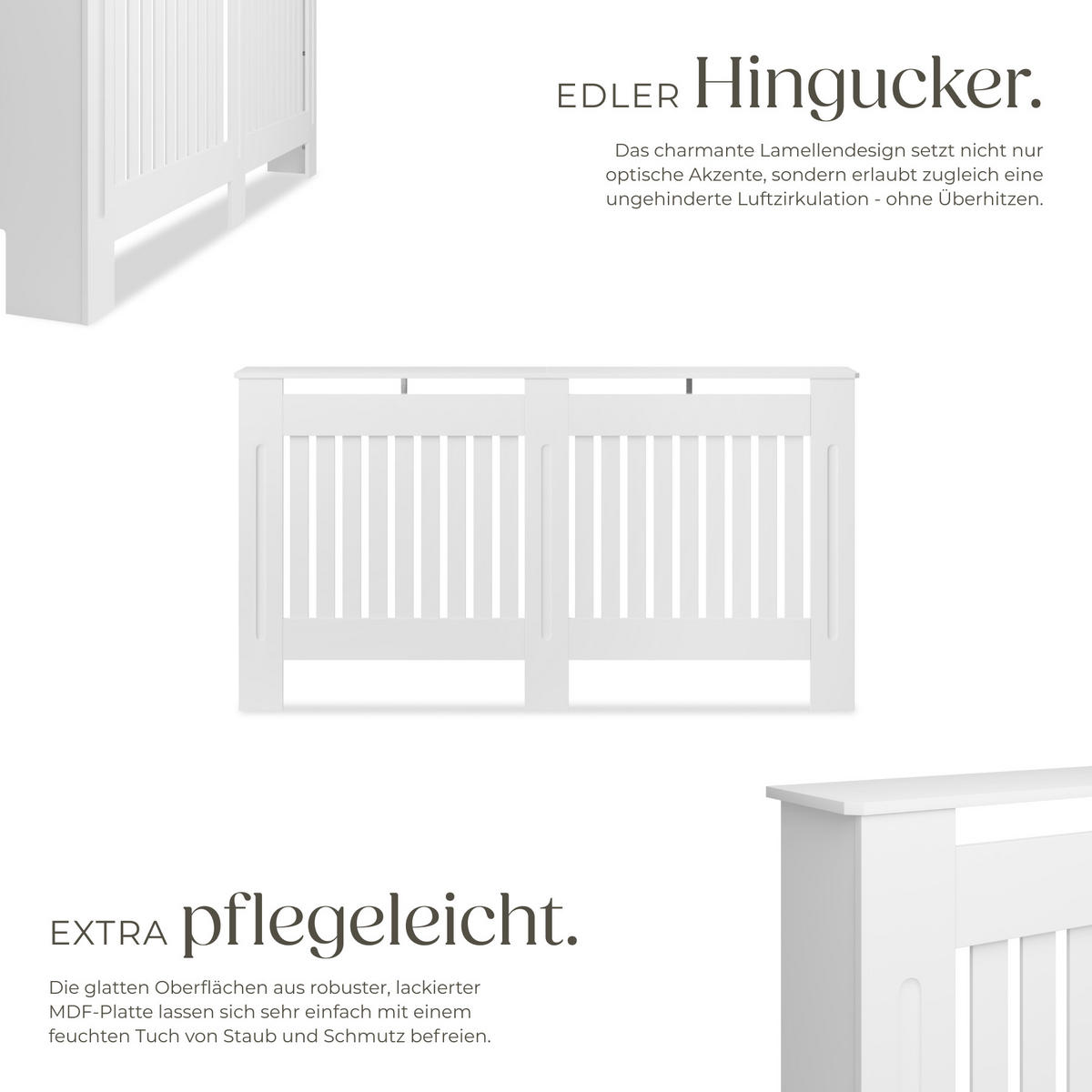 HEIZKÖRPERABDECKUNG Vila,optimale Luftzirkulation,weiß - Weiß, Holz (19/152/82cm) - tectake