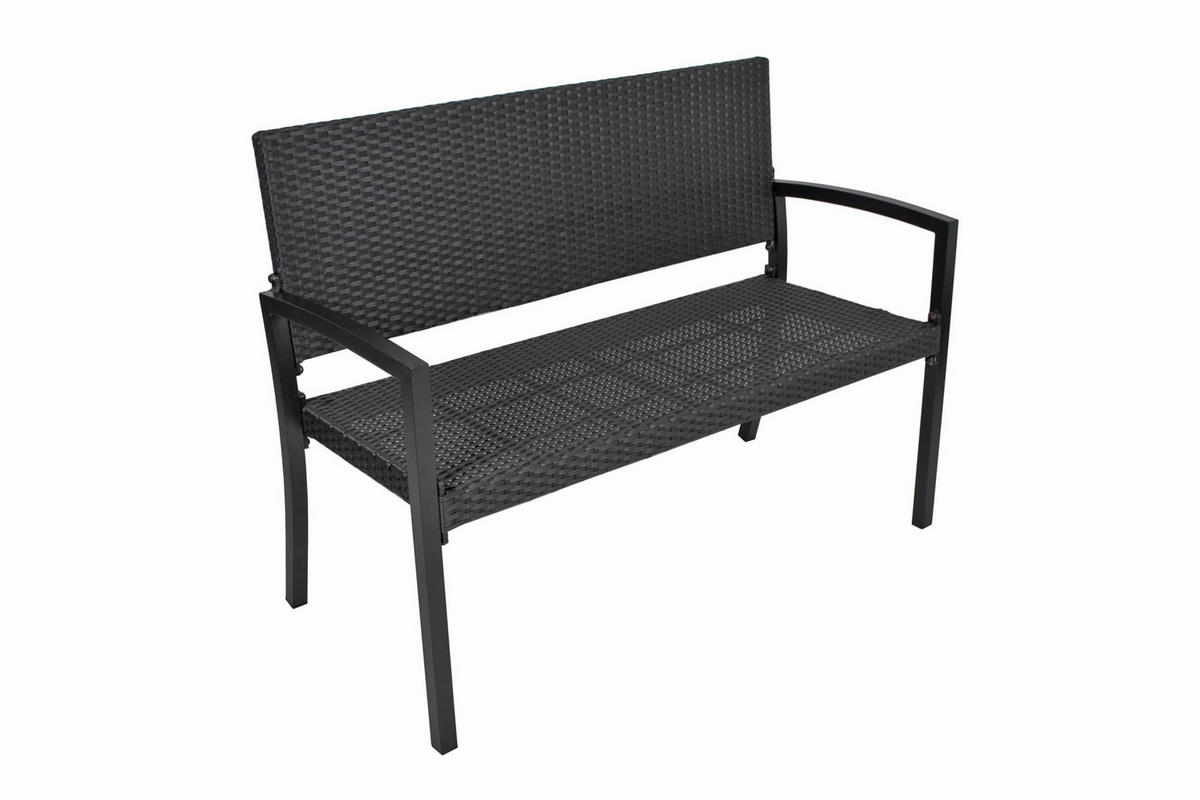 PARKBANK Valent Schwarz Gartenbank - Schwarz, Kunststoff (116/87/60cm) - DELUKE